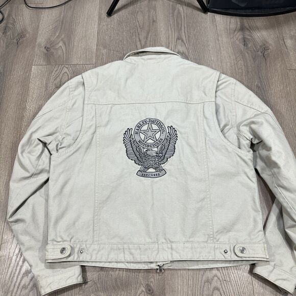 Harley Davidson Women’s Embroidered Riding Jacket Canvas Tan Size Large - Picture 6 of 7